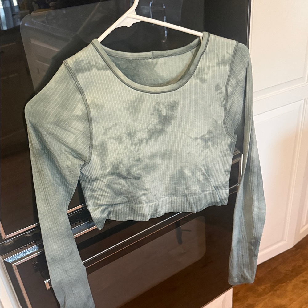lululemon athletica Green Tie-Dye Crop Top